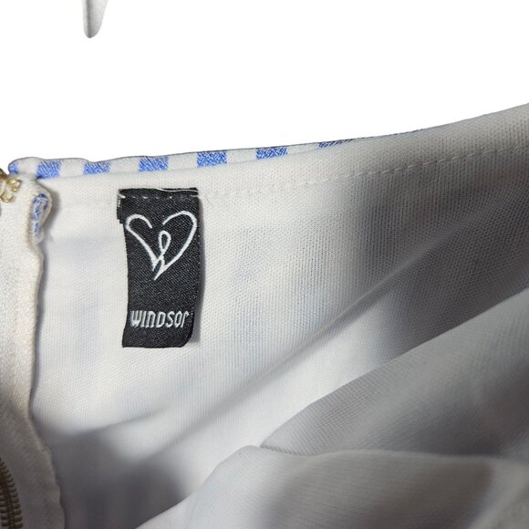 Blue & White Striped Off-Shoulder Dress With Ruffle Detail & Belt Windsor - Picture 2 of 6